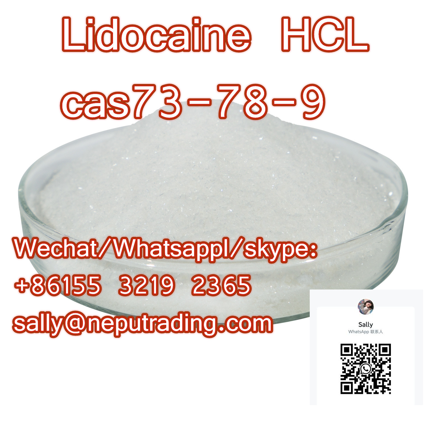 China Manufacture Supply Top USP/GMP/Bp CAS 73-78-9 Lidocaine hcl